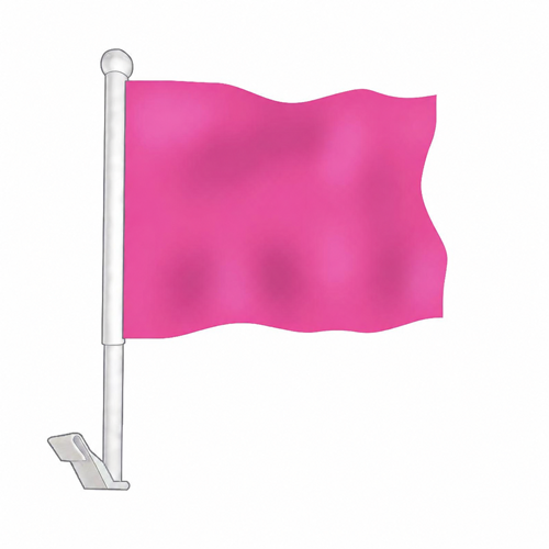 Pink Clip-On Car Window Flag