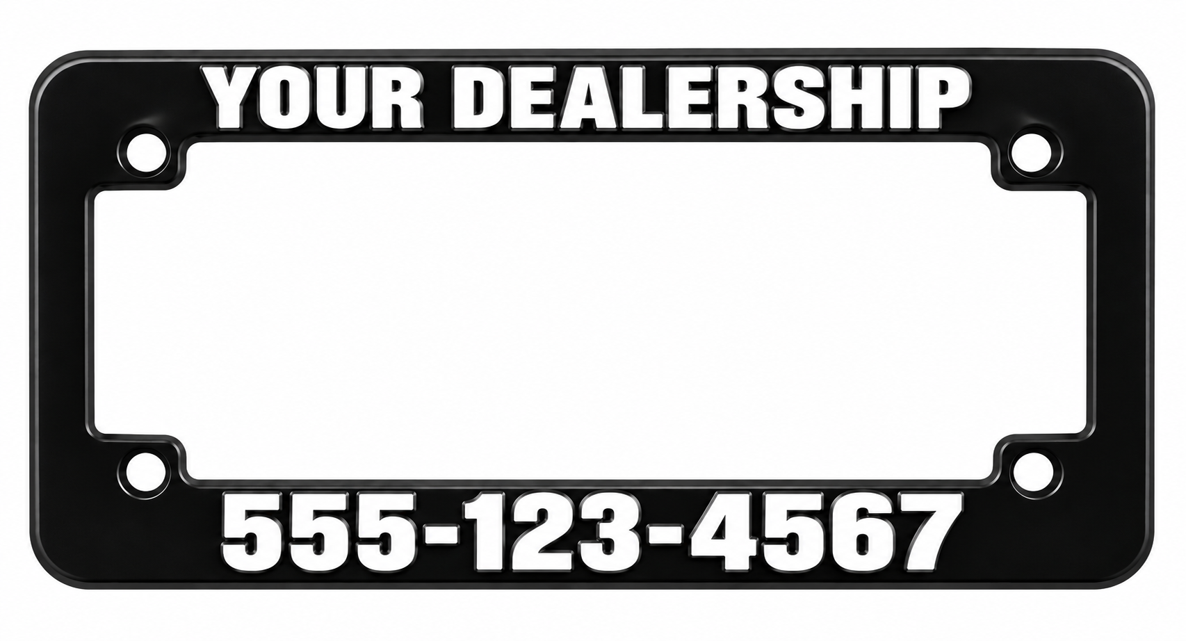 Custom Raised Letter Motorcycle License Plate Frames