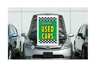 UNDER HOOD SIGN | QUALITY USED CARS  GREEN & YELLOW  ez905
