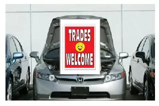UNDER HOOD SIGN | TRADES WELCOME  BLACK & RED ez905
