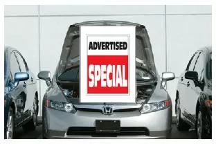 UNDER HOOD SIGN | ADVERTISED SPECIAL  BLACK & RED  ez905