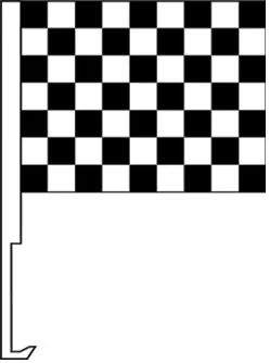 Black & White Clip On Car Flag. Quantity 6.   nsw-01bw