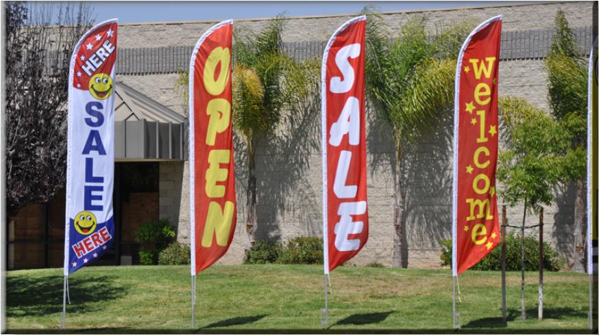 LOW DOWNPAYMENT Car Lot Swooper Banner Feather Flutter Bow Tall Curved Top Flag 