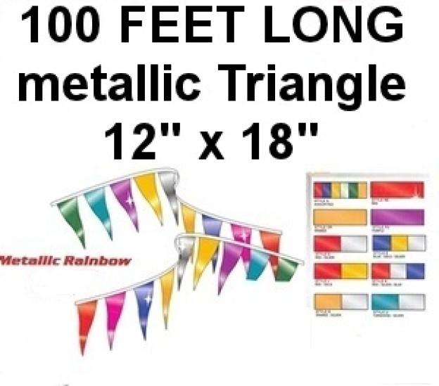 triangle streamers, triangle pennants, 100' streamers, triangle