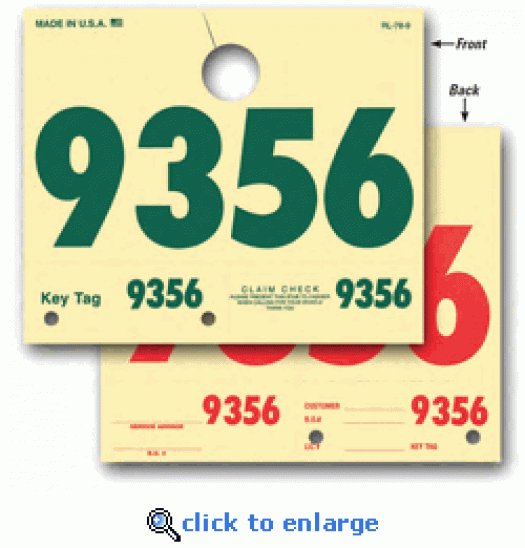 CAR DEALER DEPOT 211 Service Dispatch Numbers Hang Tags Rl-78 4 Digit
