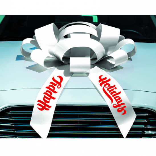 CarBowz Big Car Bow, Giant Bow, Non Scratch Magnet, Weather Resistant Vinyl  (White)