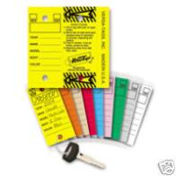 Plastic key tags with rings (250ct in Yellow) - Dealertrack Technologies