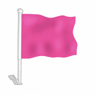 Pink Clip-On Car Window Flag
